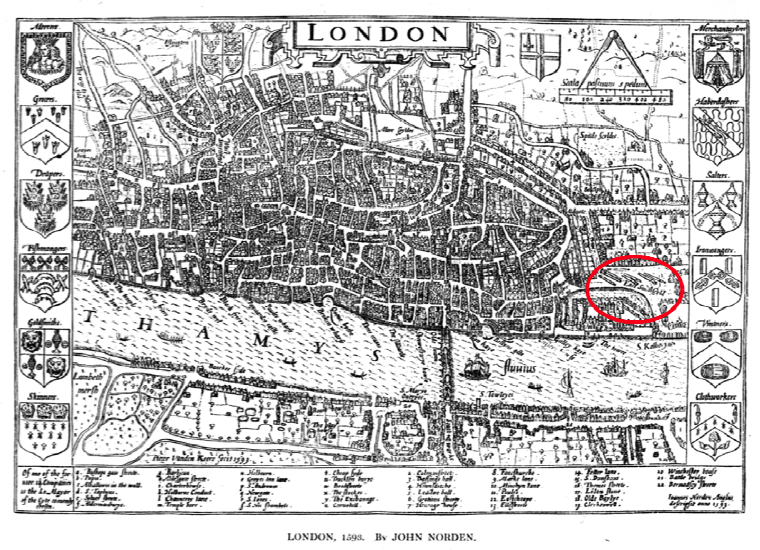 Map of London in 1593