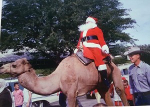 Santa riding a camel